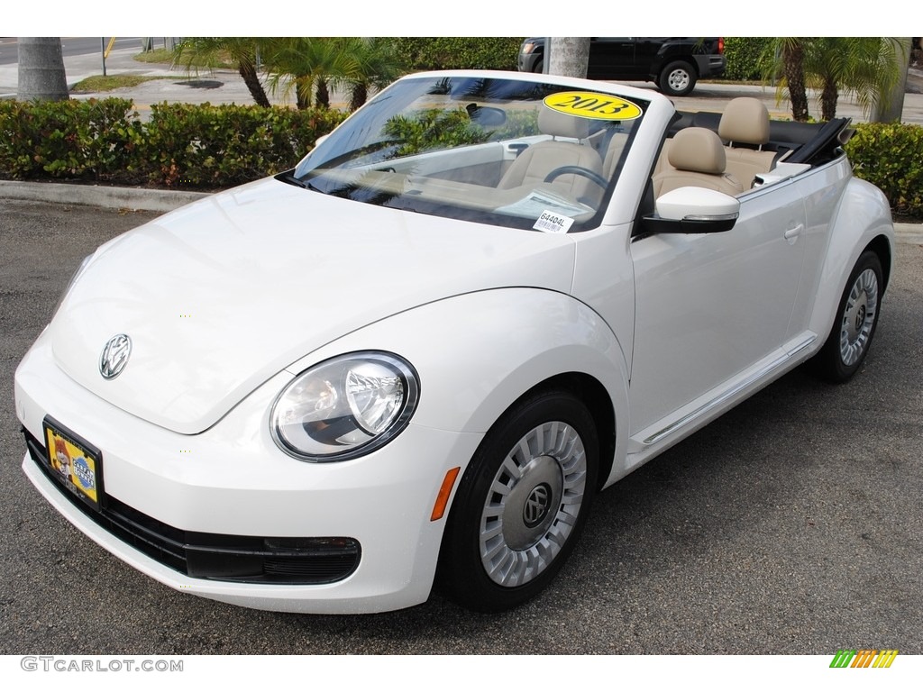 2013 Beetle 2.5L Convertible - Candy White / Beige photo #10