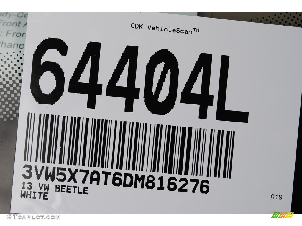 2013 Beetle 2.5L Convertible - Candy White / Beige photo #20