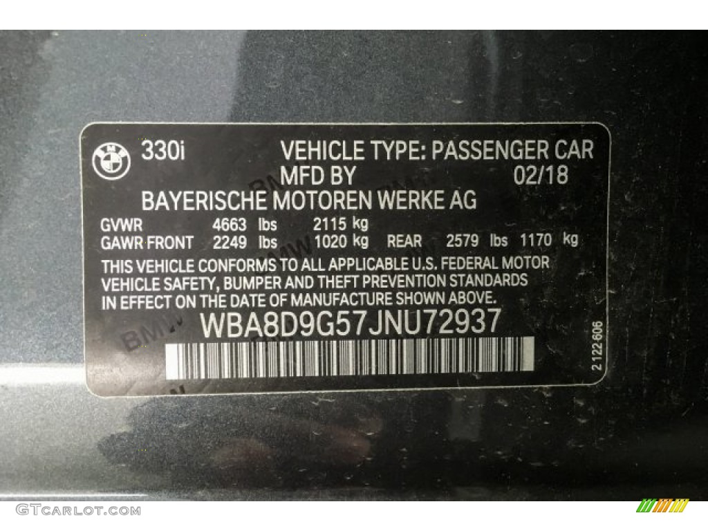 2018 3 Series 330i xDrive Sedan - Mineral Grey Metallic / Black photo #11