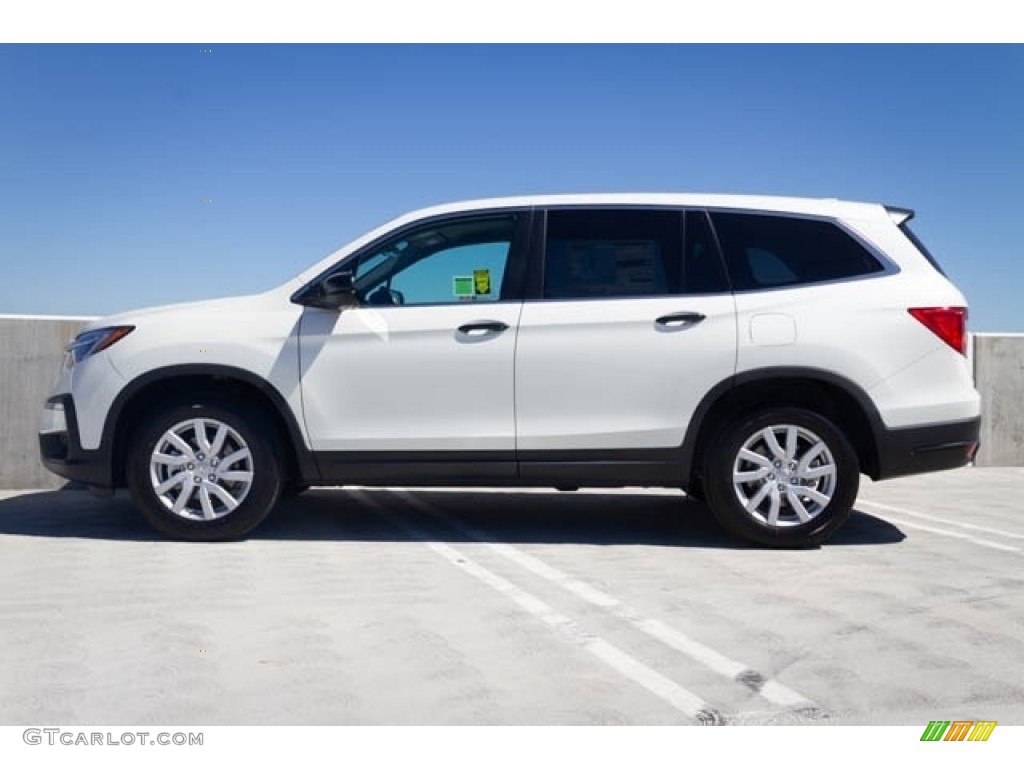 White Diamond Pearl 2019 Honda Pilot LX AWD Exterior Photo #131714285