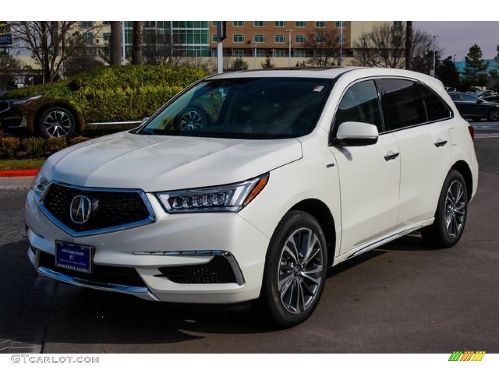 White Diamond Pearl 2019 Acura MDX Sport Hybrid SH-AWD Exterior Photo #131727000