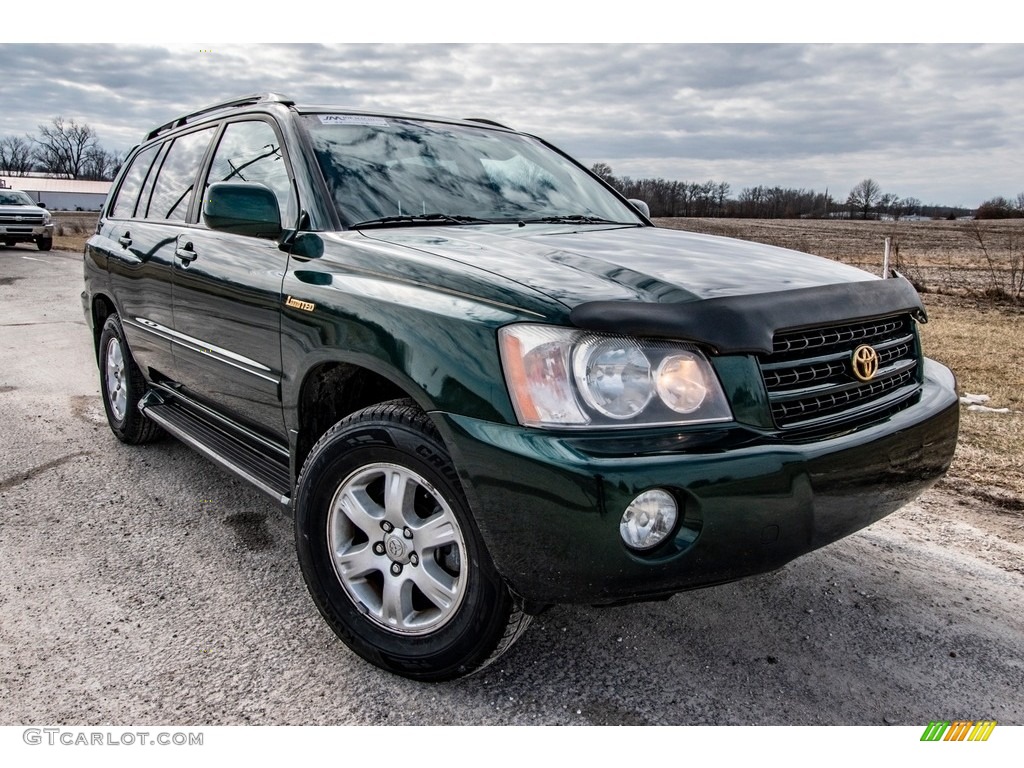 2002 Highlander V6 4WD - Electric Green Mica / Ivory photo #1