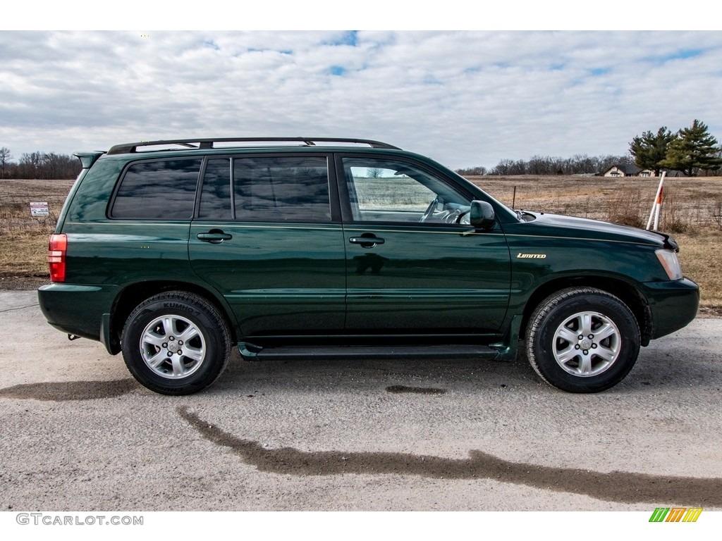 2002 Highlander V6 4WD - Electric Green Mica / Ivory photo #3