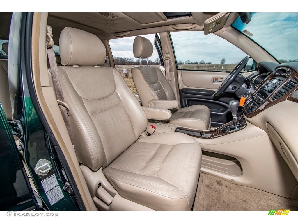2002 Highlander V6 4WD - Electric Green Mica / Ivory photo #25