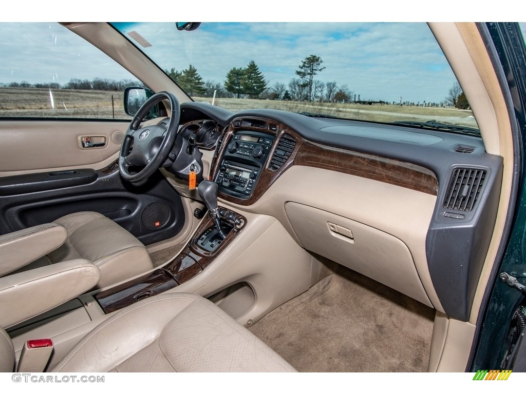 2002 Highlander V6 4WD - Electric Green Mica / Ivory photo #27