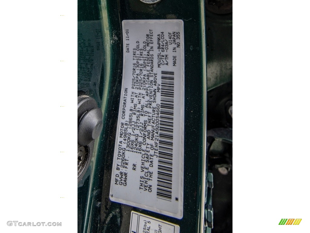2002 Highlander V6 4WD - Electric Green Mica / Ivory photo #38