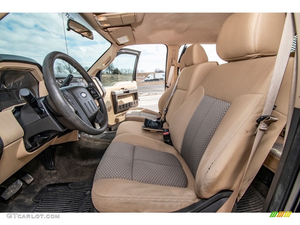 2014 F250 Super Duty XLT Crew Cab 4x4 - Green Gem Metallic / Adobe photo #21