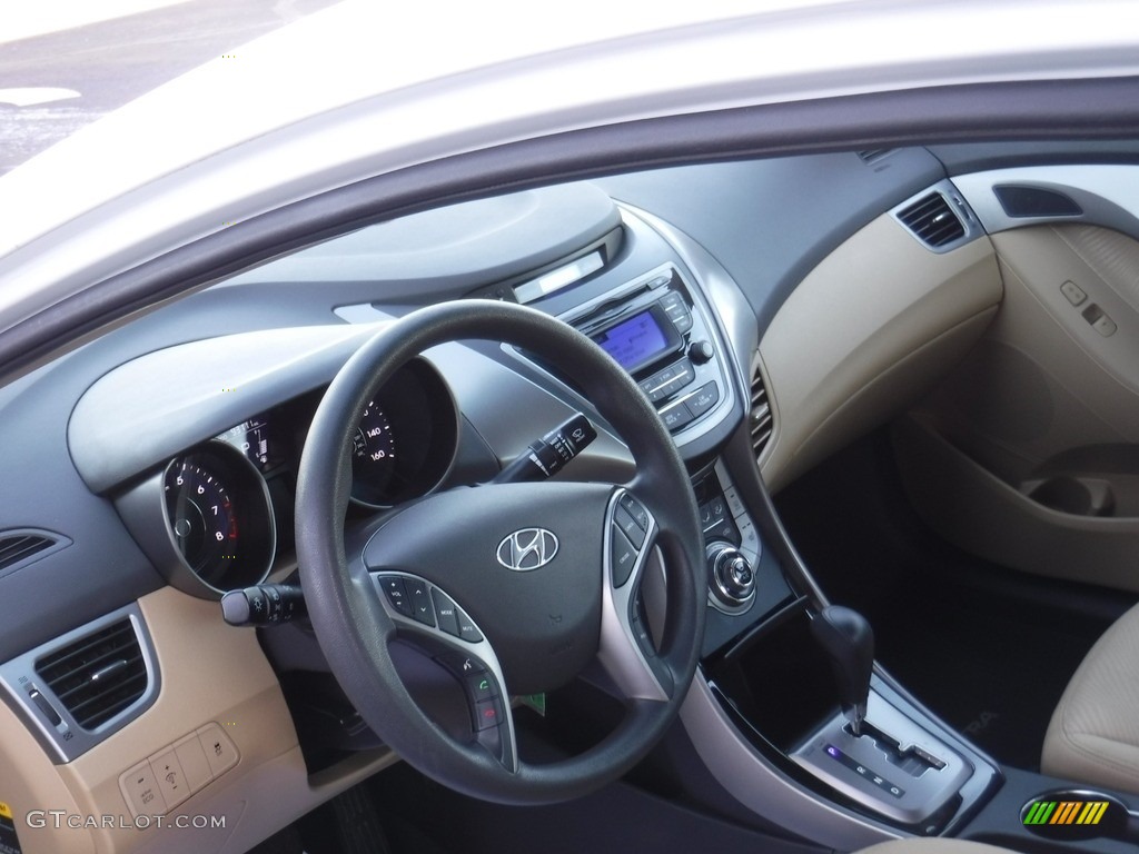 2013 Elantra GLS - Shimmering White / Beige photo #10