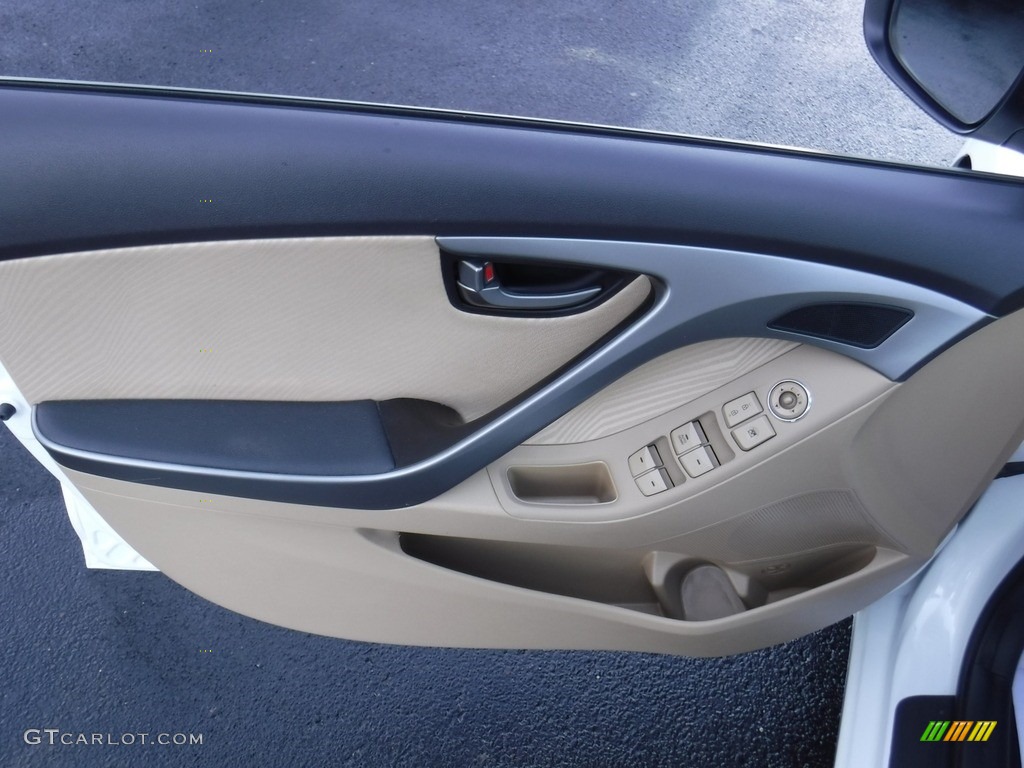 2013 Elantra GLS - Shimmering White / Beige photo #12
