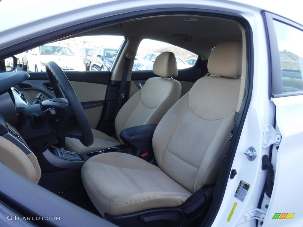 2013 Elantra GLS - Shimmering White / Beige photo #13