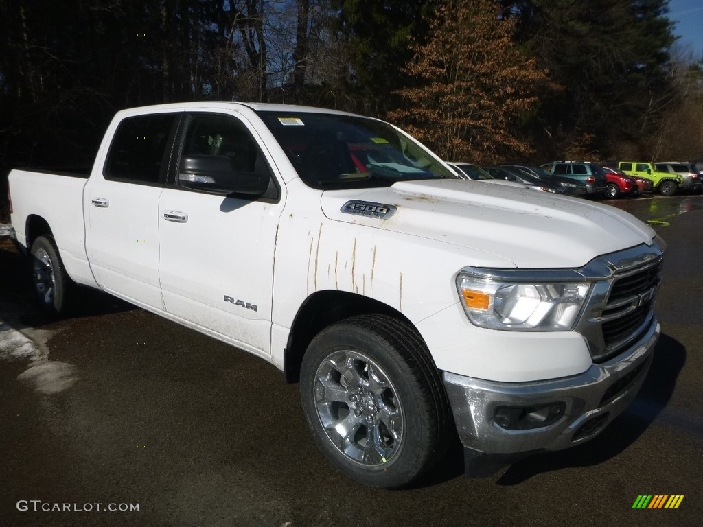 2019 1500 Big Horn Crew Cab 4x4 - Bright White / Black/Light Mountain Brown photo #7