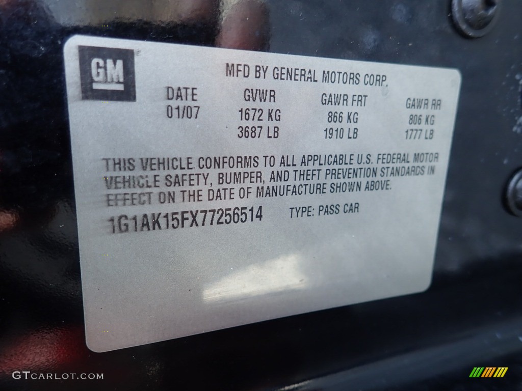 2007 Cobalt LS Sedan - Black / Gray photo #14