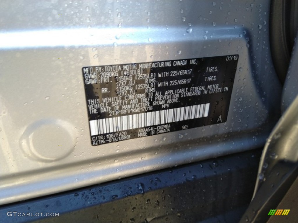 2019 RAV4 XLE AWD - Silver Sky Metallic / Black photo #20