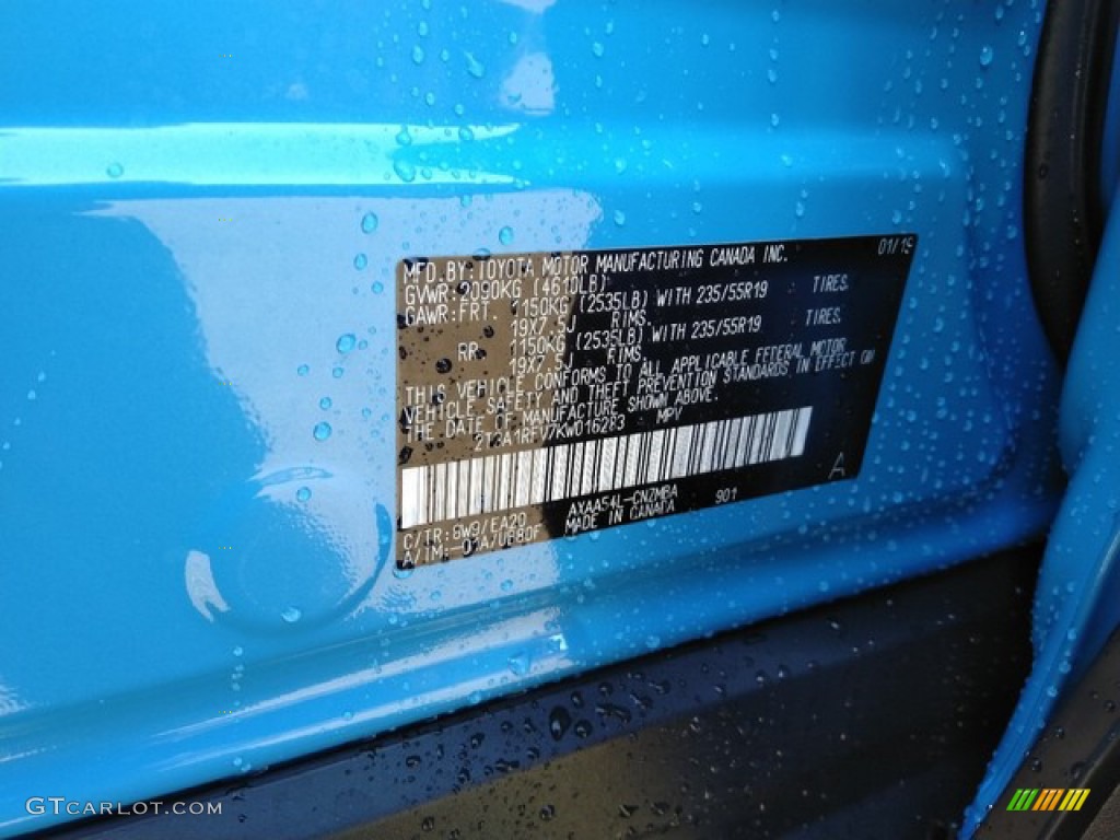 2019 RAV4 Color Code 8W9 for Blue Flame Photo #131751628