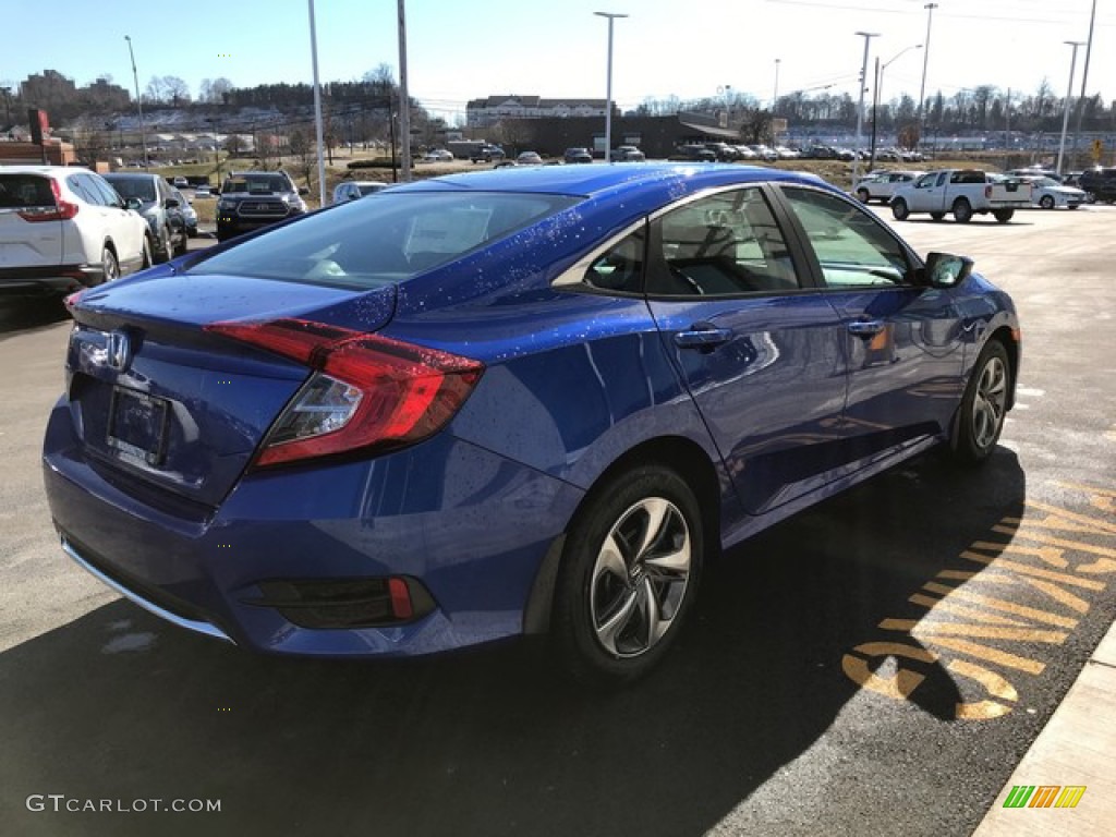 2019 Civic LX Sedan - Agean Blue Metallic / Black photo #6