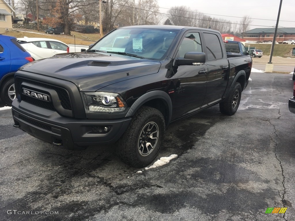 2016 1500 Rebel Crew Cab 4x4 - Brilliant Black Crystal Pearl / Rebel Theme Red/Black photo #1