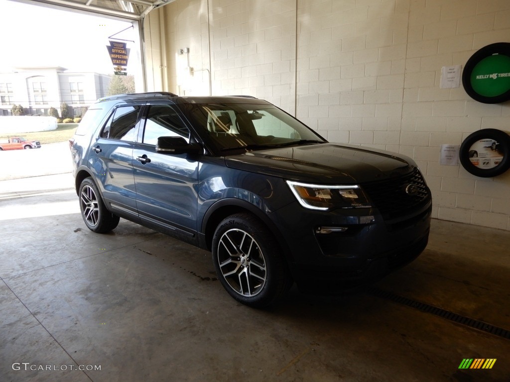 2019 Explorer Sport 4WD - Blue Metallic / Medium Black photo #1