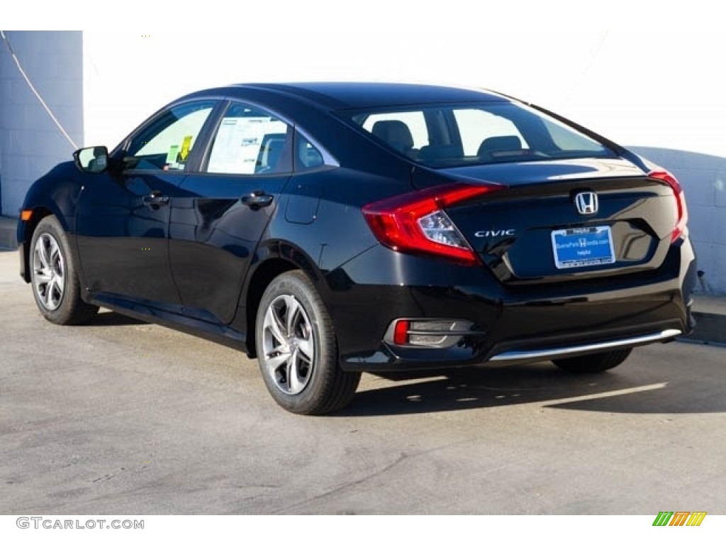 2019 Civic LX Sedan - Crystal Black Pearl / Gray photo #2