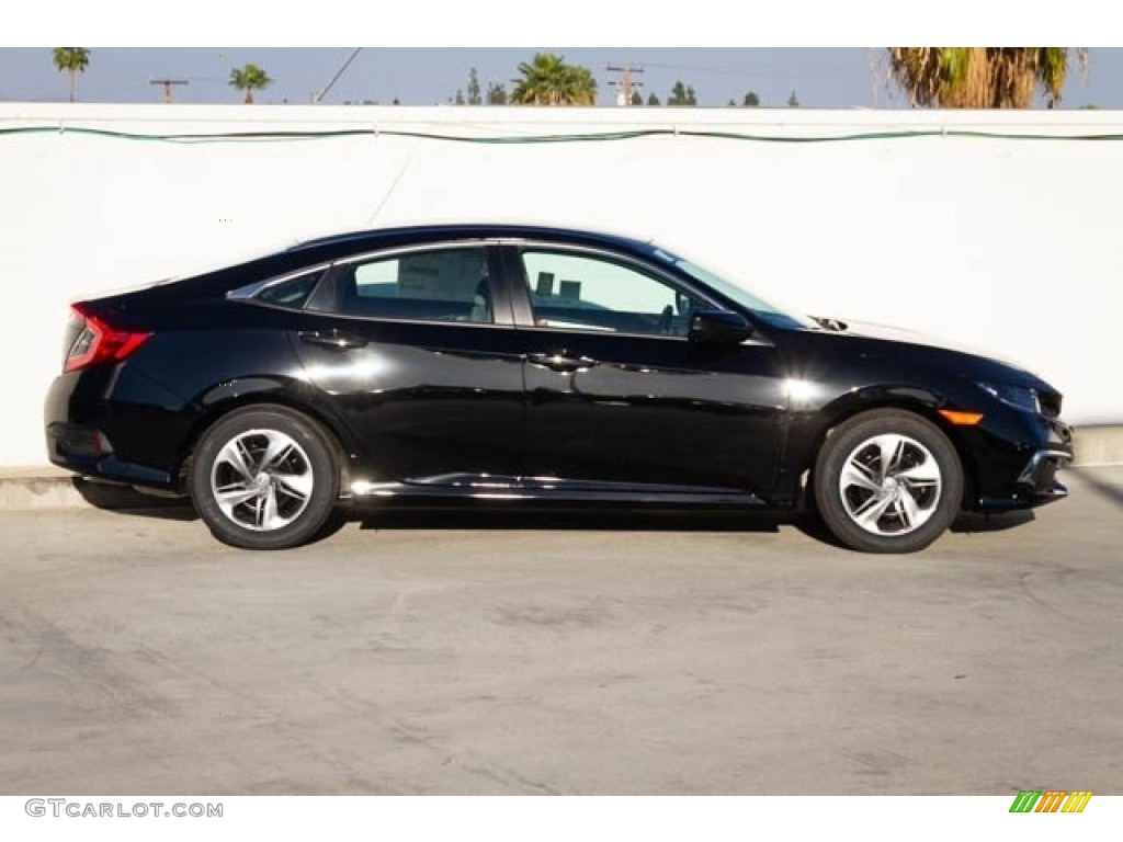 2019 Civic LX Sedan - Crystal Black Pearl / Gray photo #9