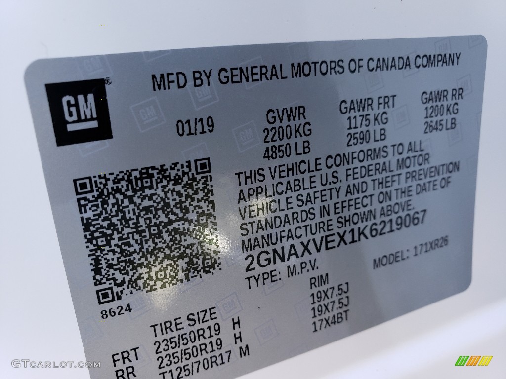 2019 Equinox LT AWD - Summit White / Jet Black photo #10