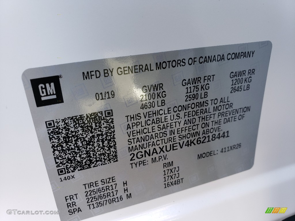 2019 Equinox LT AWD - Summit White / Jet Black/Cinnamon photo #9