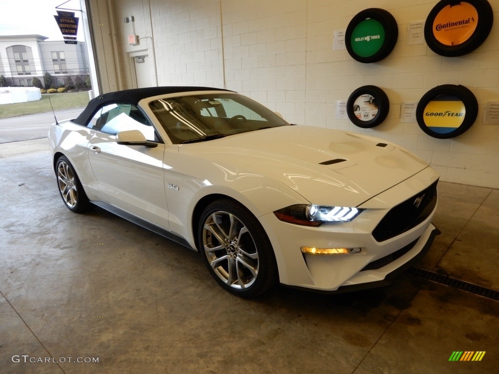 Oxford White 2019 Ford Mustang GT Premium Convertible Exterior Photo #131773695