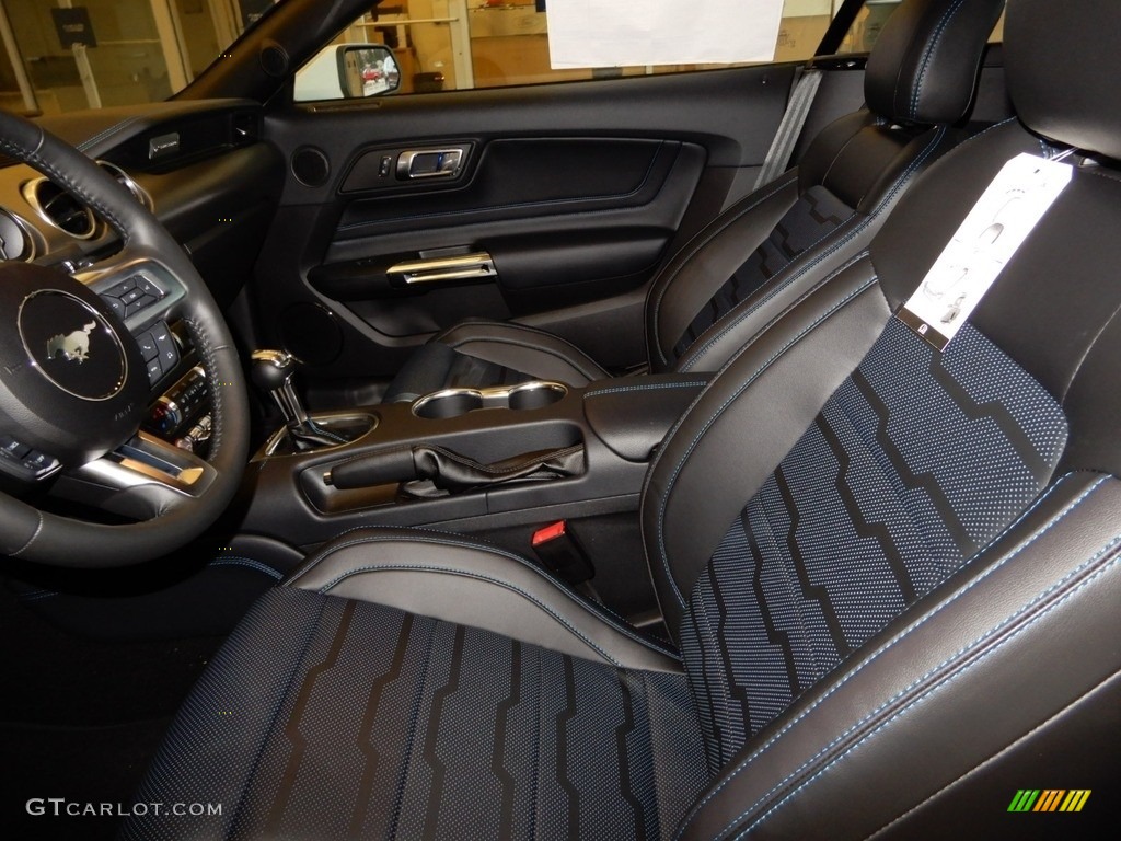 Midnight Blue/Grabber Blue Stitch Interior 2019 Ford Mustang GT Premium Convertible Photo #131773802