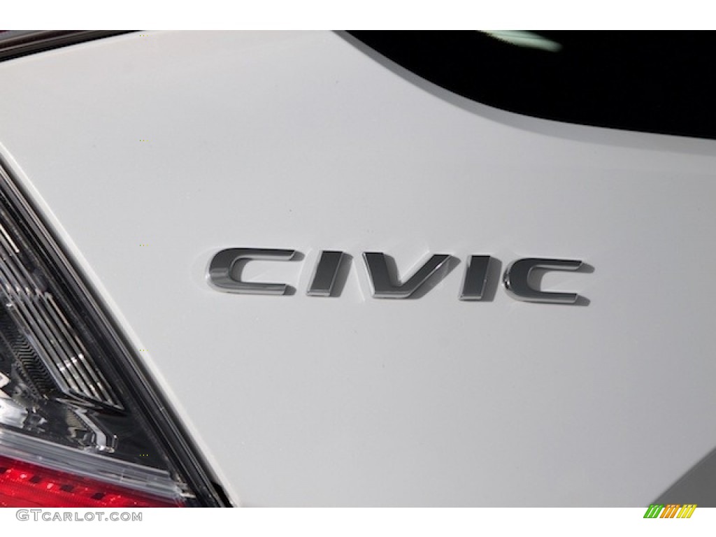 2019 Civic LX Hatchback - White Orchid Pearl / Black photo #3