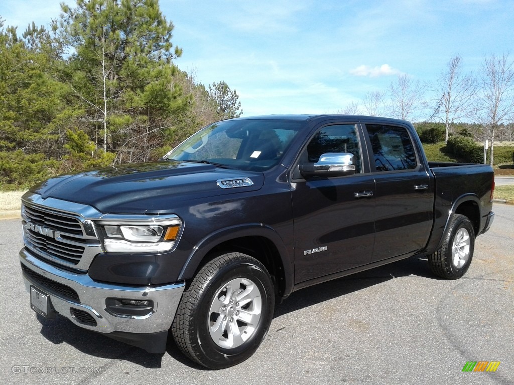 2019 1500 Laramie Crew Cab 4x4 - Maximum Steel Metallic / Black photo #2