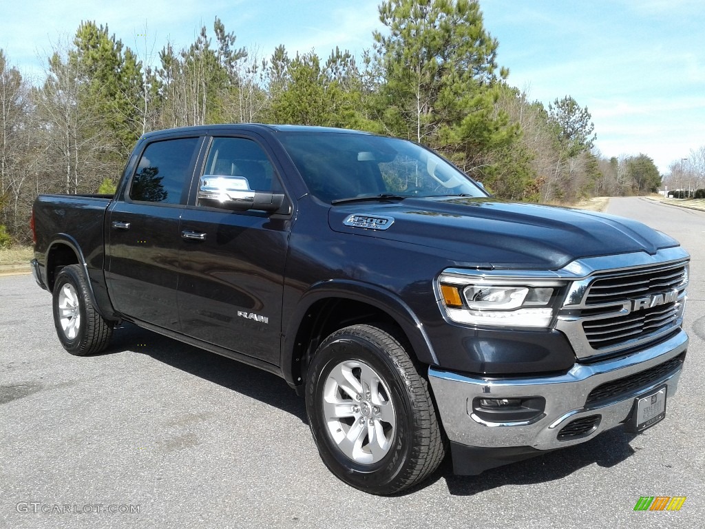 2019 1500 Laramie Crew Cab 4x4 - Maximum Steel Metallic / Black photo #4