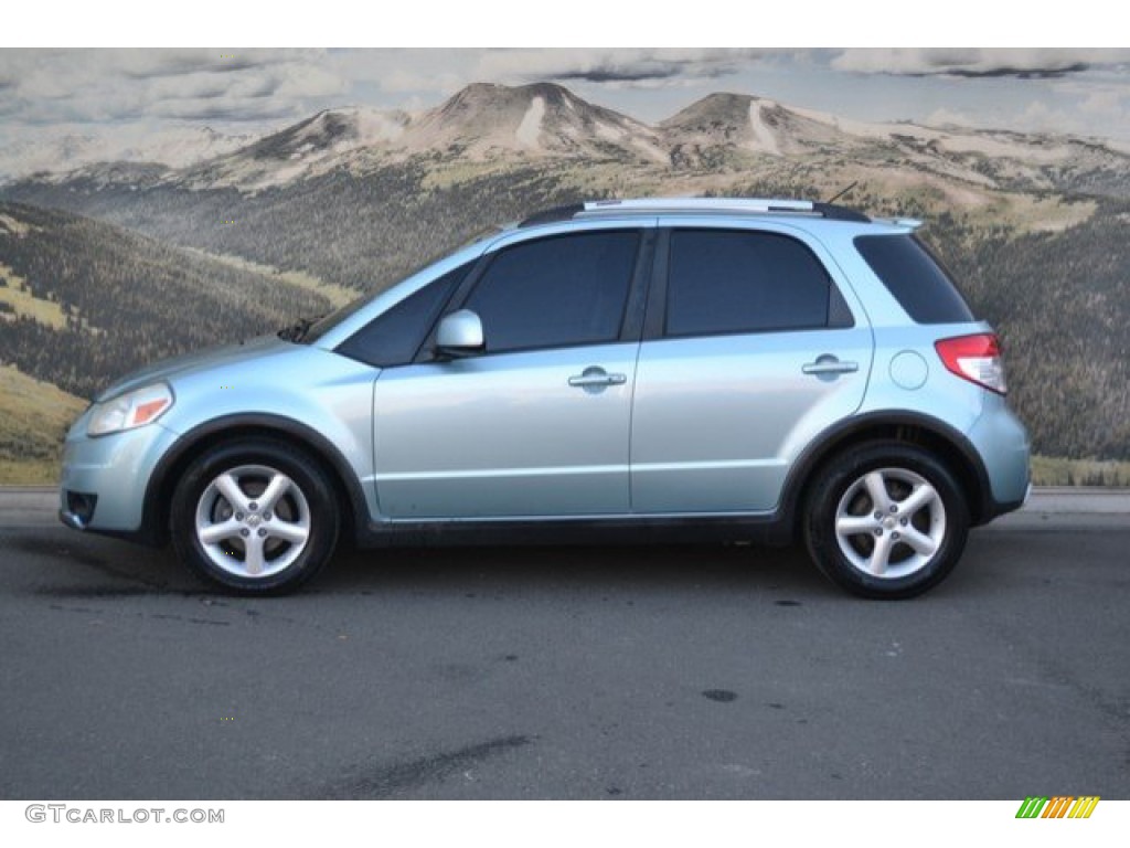 2009 SX4 Crossover Touring AWD - Vapor Blue Metallic / Black photo #6