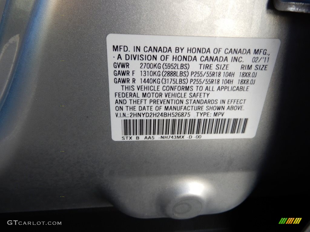 2011 MDX  - Palladium Metallic / Ebony photo #16