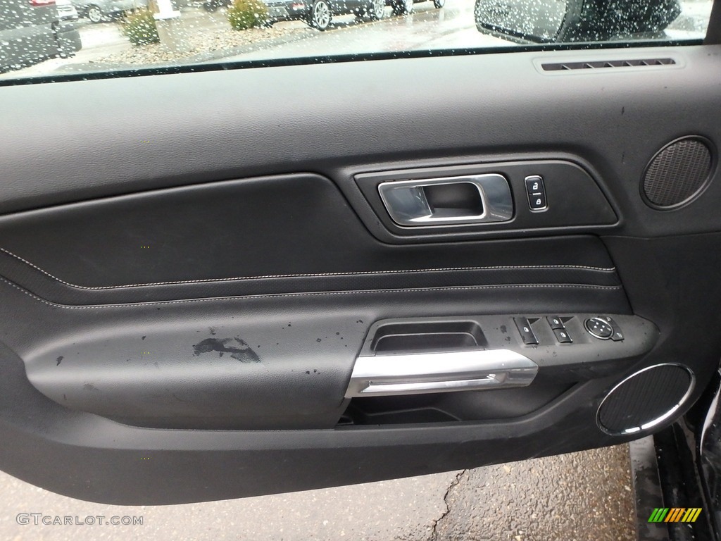 2018 Ford Mustang EcoBoost Premium Convertible Ebony Door Panel Photo #131789987