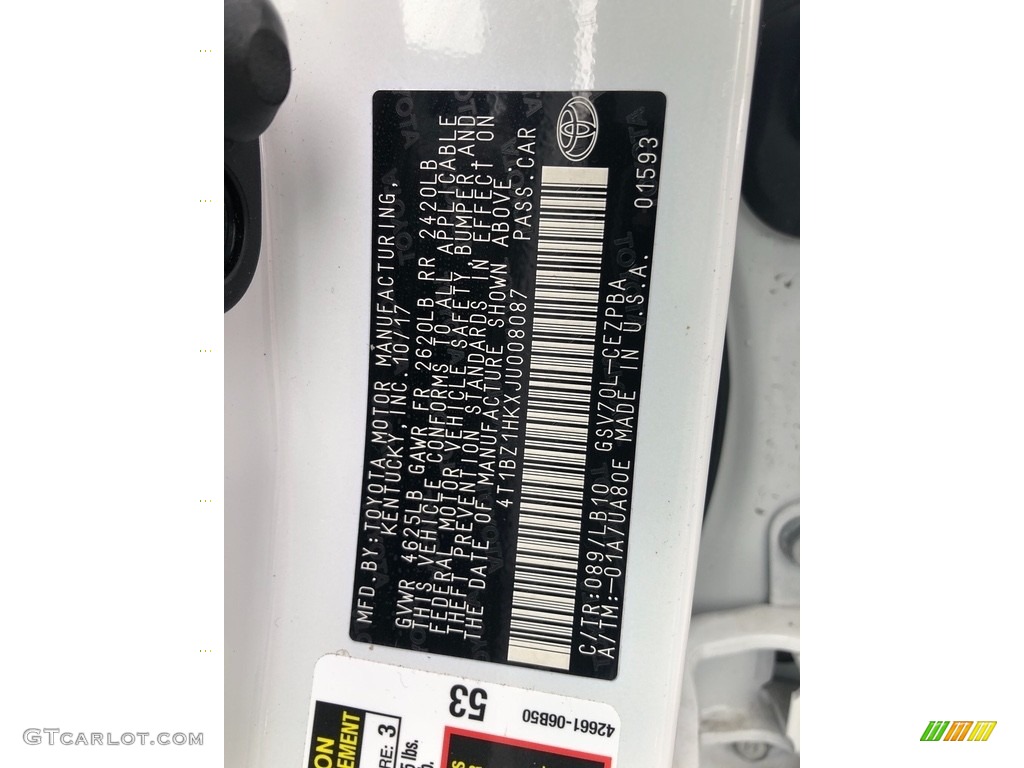 2018 Camry XSE V6 - Super White / Ash photo #42