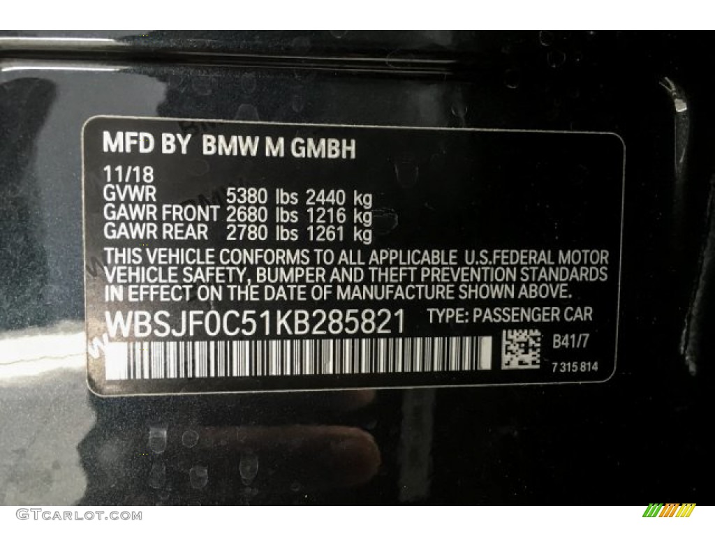 2019 M5 Color Code B41 for Singapore Gray Metallic Photo #131799617