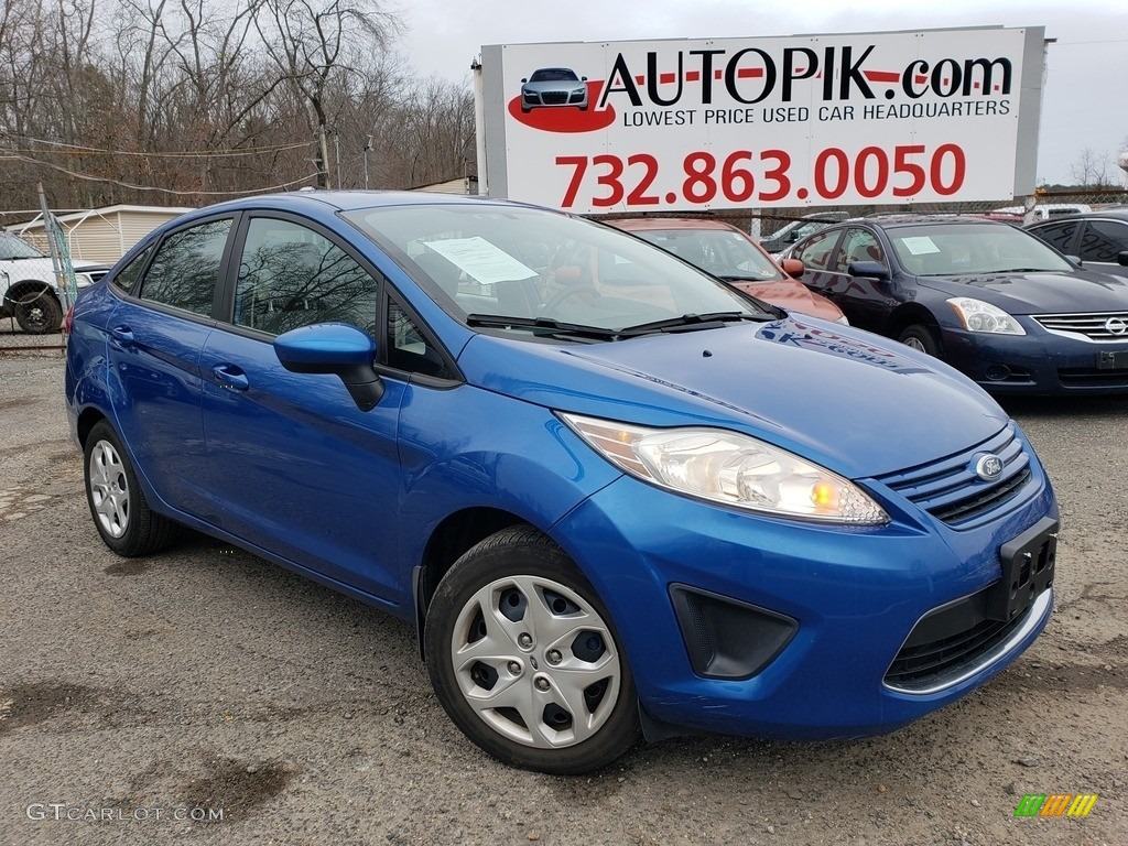 2011 Fiesta S Sedan - Blue Flame Metallic / Light Stone/Charcoal Black Cloth photo #1