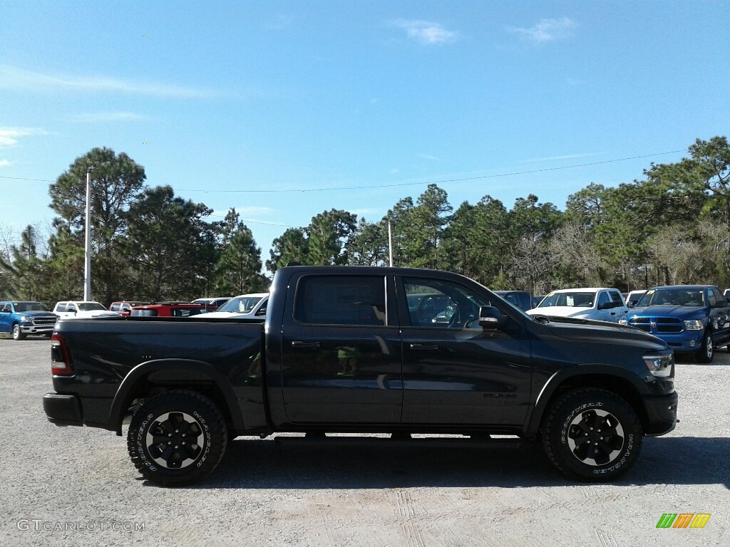 2019 1500 Rebel Crew Cab 4x4 - Maximum Steel Metallic / Black/Red photo #6