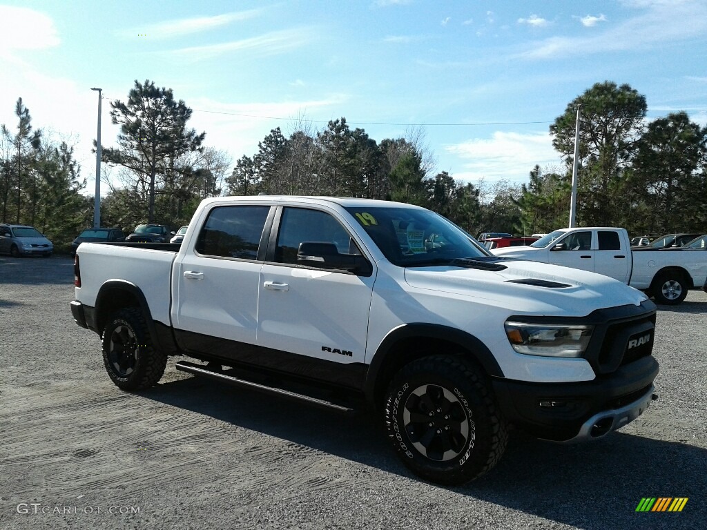 2019 1500 Rebel Crew Cab 4x4 - Bright White / Black/Red photo #7