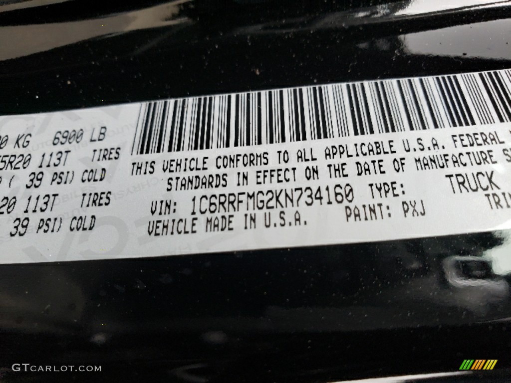 2019 Ram 1500 Big Horn Black Crew Cab 4x4 Color Code Photos
