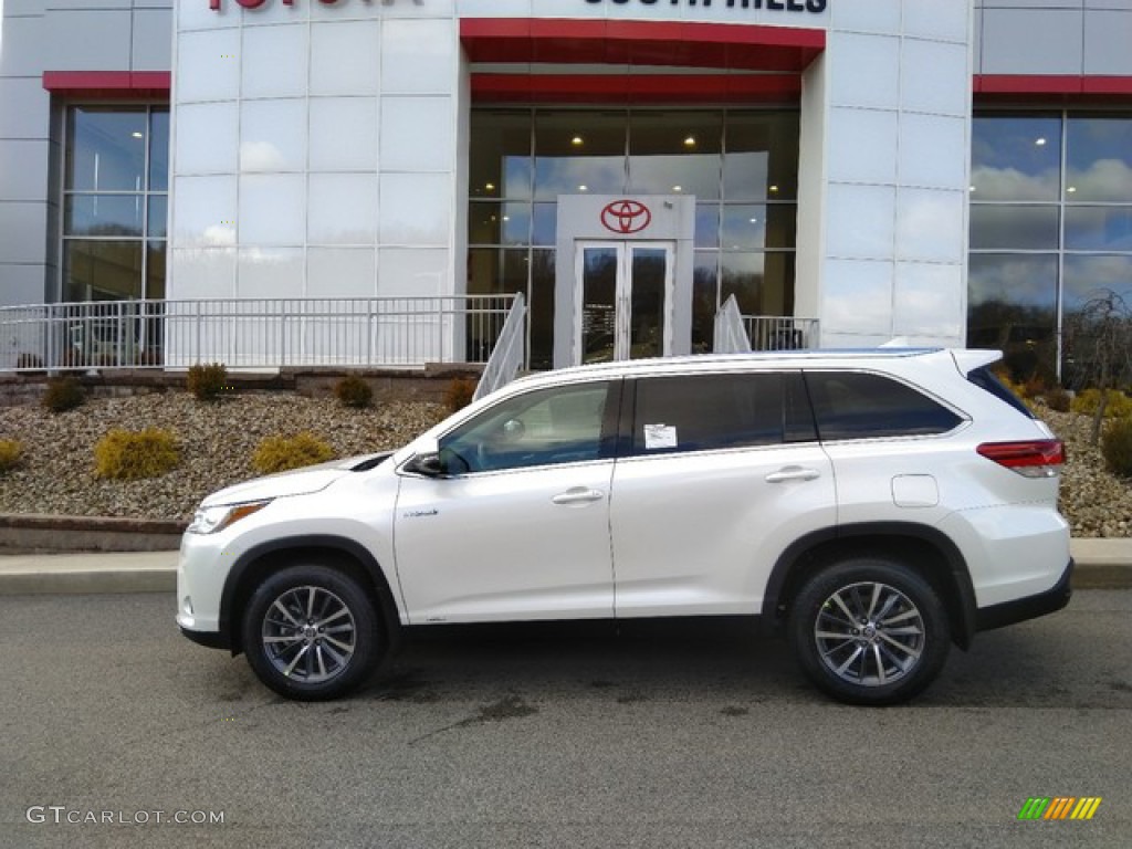 Blizzard Pearl White 2019 Toyota Highlander Hybrid XLE AWD Exterior Photo #131821371