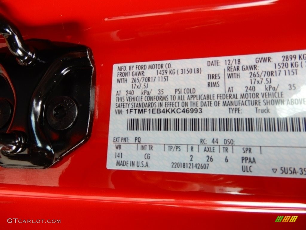 2019 F150 Color Code PQ for Race Red Photo #131827473
