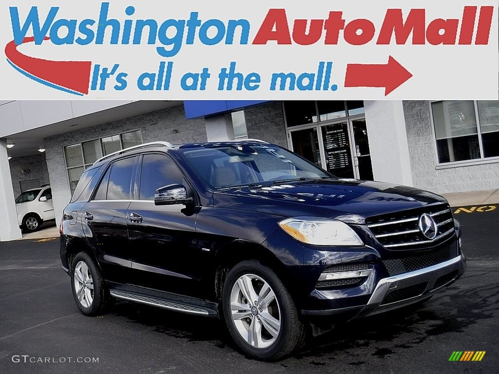 2012 ML 350 4Matic - Capri Blue Metallic / Almond Beige photo #1