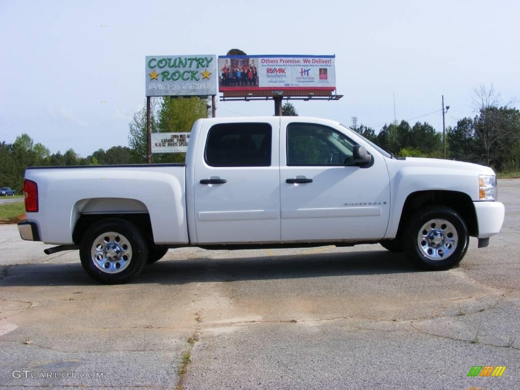 2008 Silverado 1500 LT Crew Cab - Summit White / Light Cashmere/Ebony Accents photo #5