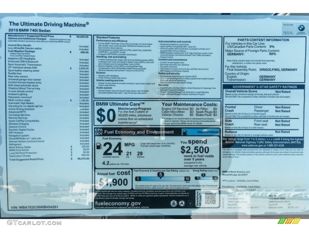 2019 7 Series 740i Sedan - Imperial Blue Metallic / Ivory White photo #10