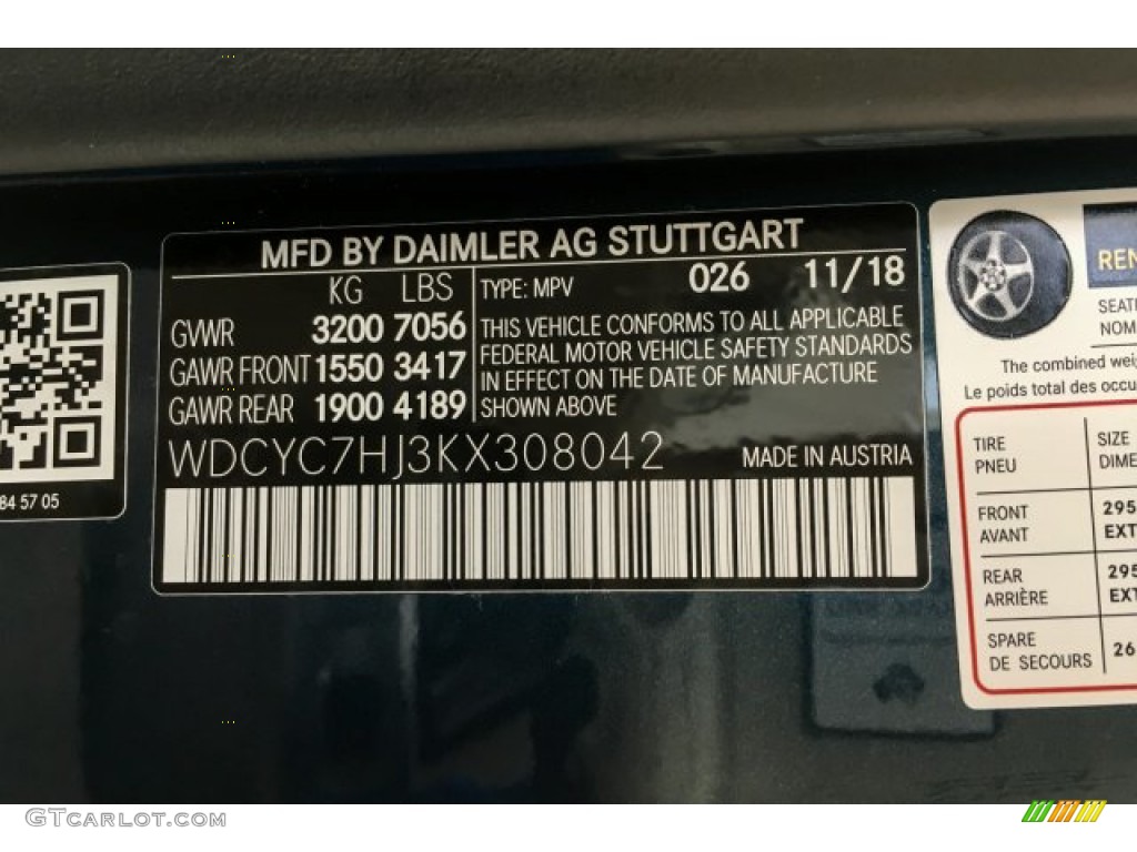 2019 G Color Code 026 for designo Manufaktur Sea Blue Metallic Photo #131853254