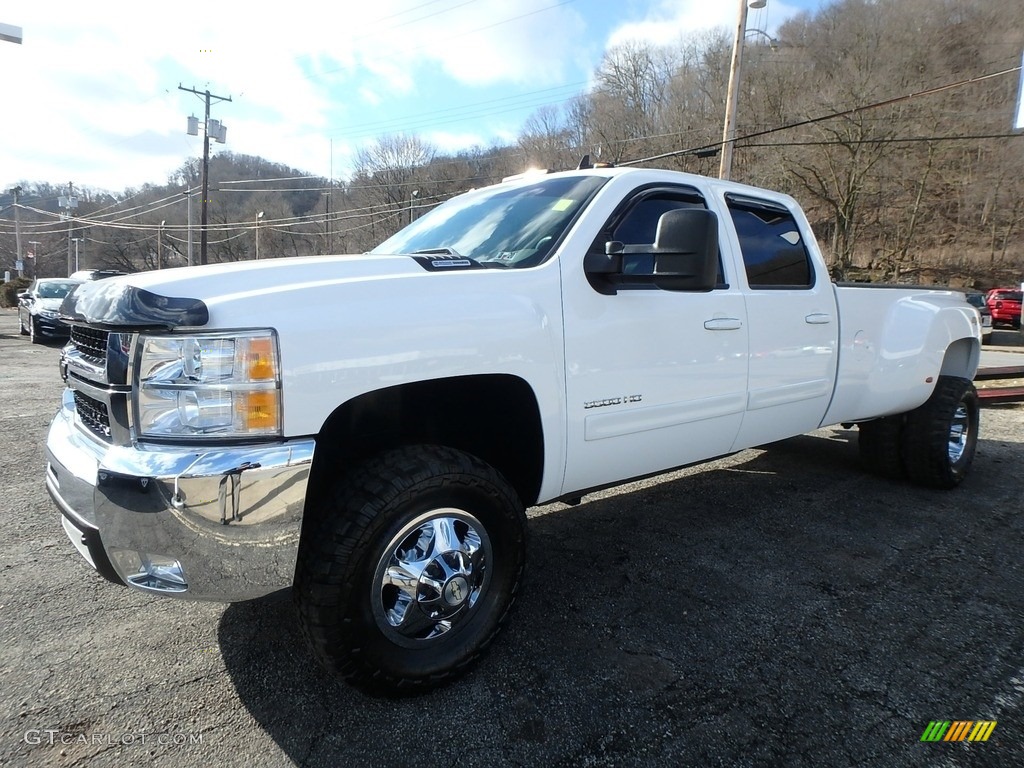 2008 Silverado 3500HD LTZ Crew Cab 4x4 Dually - Summit White / Light Titanium/Dark Titanium photo #6