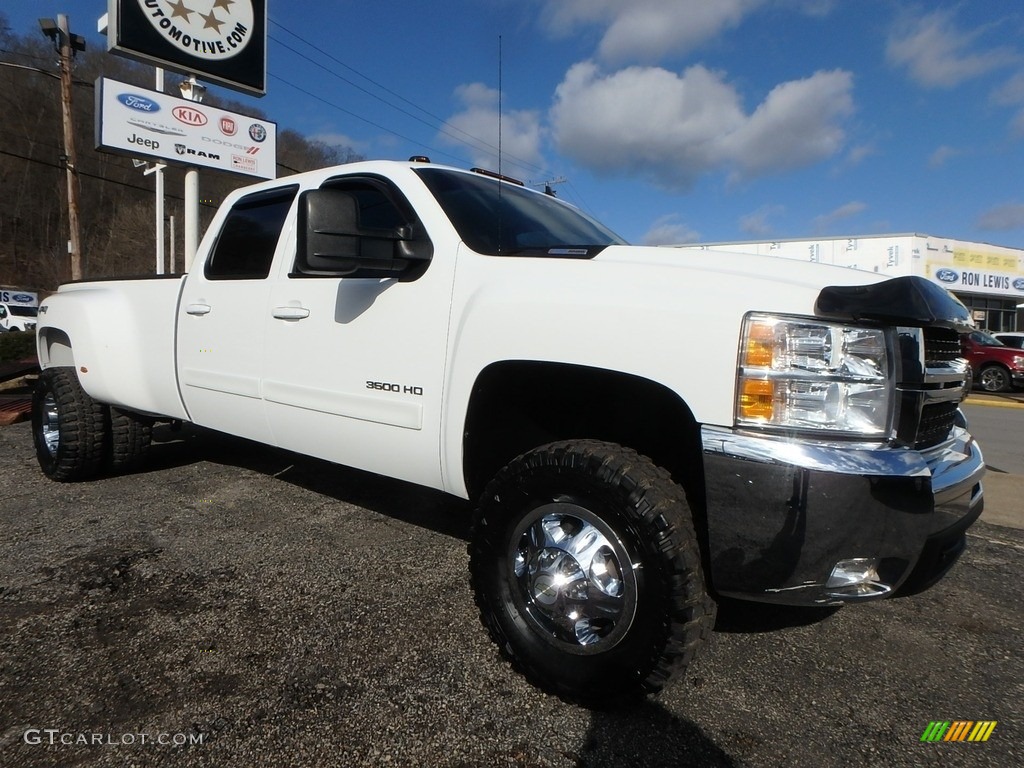 2008 Silverado 3500HD LTZ Crew Cab 4x4 Dually - Summit White / Light Titanium/Dark Titanium photo #8