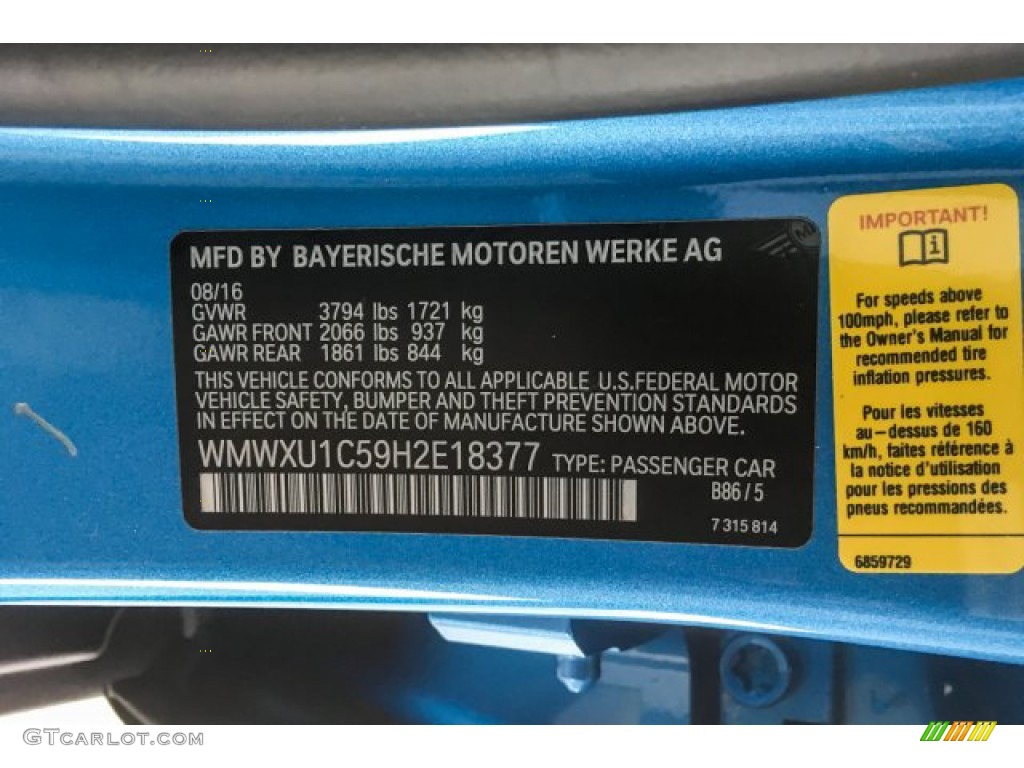 2017 Hardtop Cooper 4 Door - Electric Blue Metallic / Lounge Leather/Satellite Grey photo #23