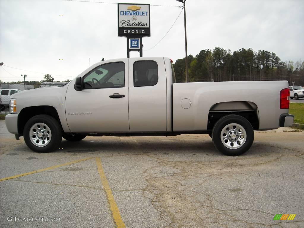 2008 Silverado 1500 LS Extended Cab - Silver Birch Metallic / Dark Titanium photo #1