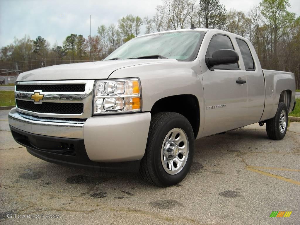 2008 Silverado 1500 LS Extended Cab - Silver Birch Metallic / Dark Titanium photo #2